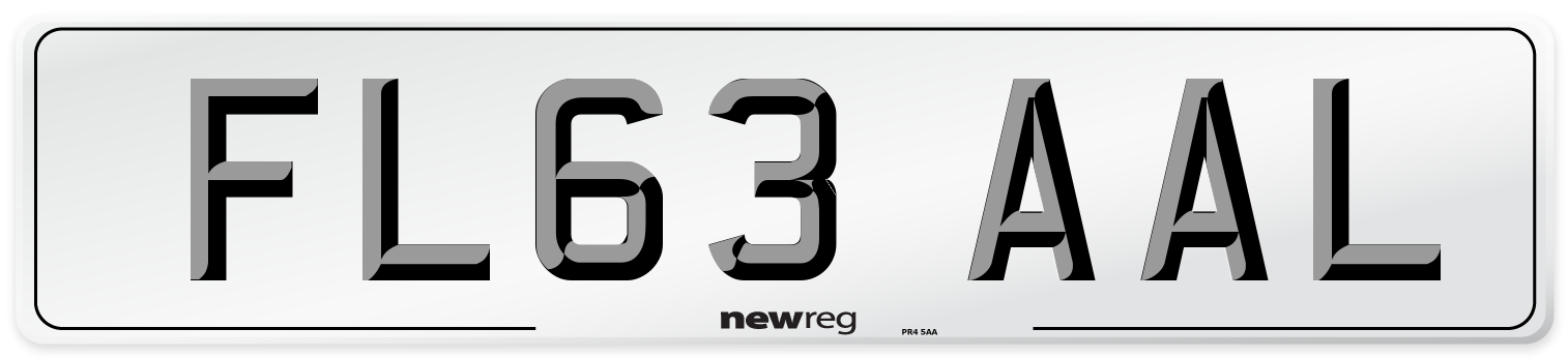 FL63 AAL Number Plate from New Reg